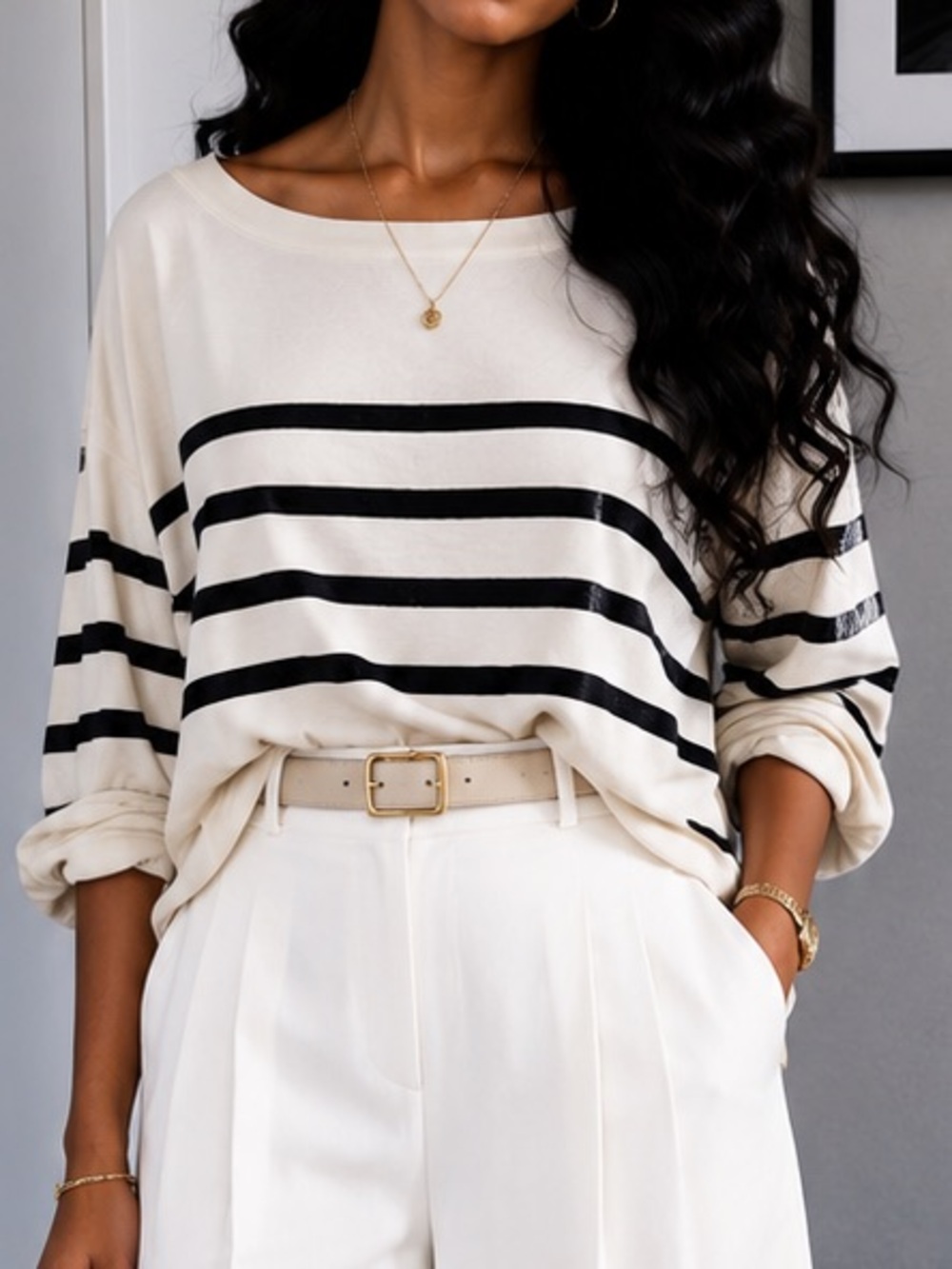 J. Crew Black and White Sequin Sweatshirt